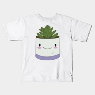 Happy Plant Purple Kids T-Shirt